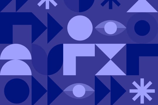 light blue background color with several blue dark abstract elements